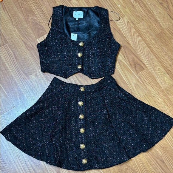 MARBLE Dresses & Skirts - MARBLE Elegant Black Fabric